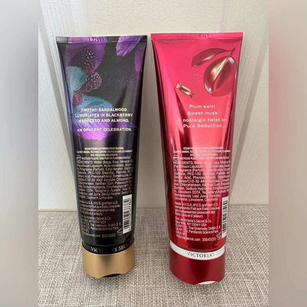 Victoria's Secret Santal Berry Silk and Pure Seduction Candied Fragrance Lotion